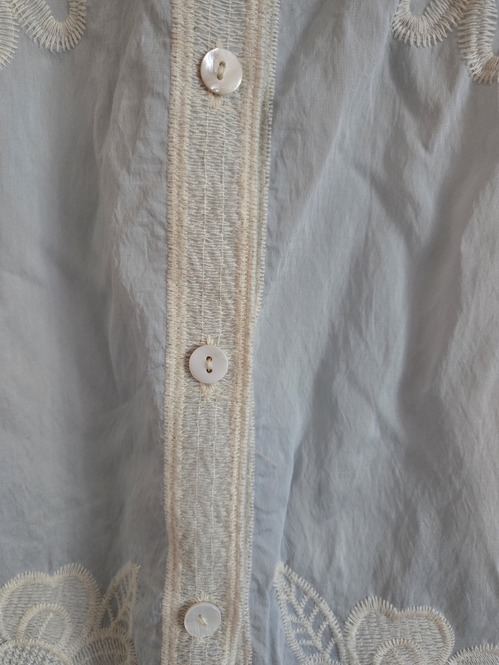 POL Light Blue Floral And Lace Embroidered Collar Button-Up Tunic - Picture 5 of 13